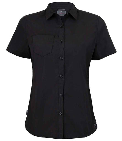 Craghoppers Expert Ladies Kiwi Short Sleeve Shirt - Black (CR543) - front