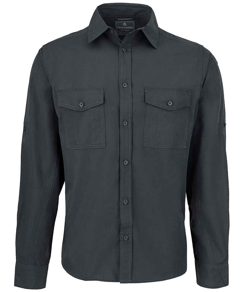 Craghoppers Expert Kiwi Long Sleeve Shirt - Carbon Grey (CR540) - back