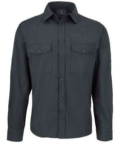 Craghoppers Expert Kiwi Long Sleeve Shirt - Carbon Grey (CR540) - front