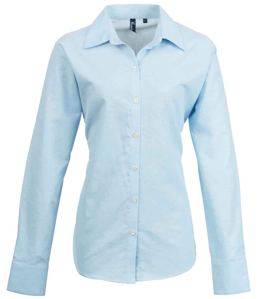 Premier Ladies Signature Long Sleeve Oxford Shirt - FRONT