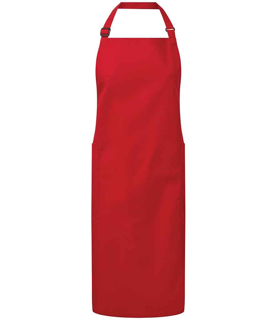 Premier Recycled Polyester and Fairtrade Organic Cotton Bib Apron - FRONT