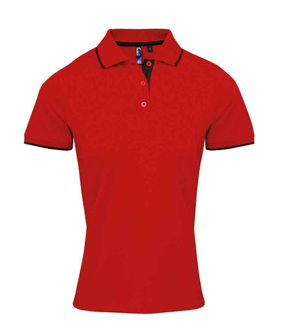 Premier Ladies Contrast Coolchecker® Piqué Polo Shirt - FRONT