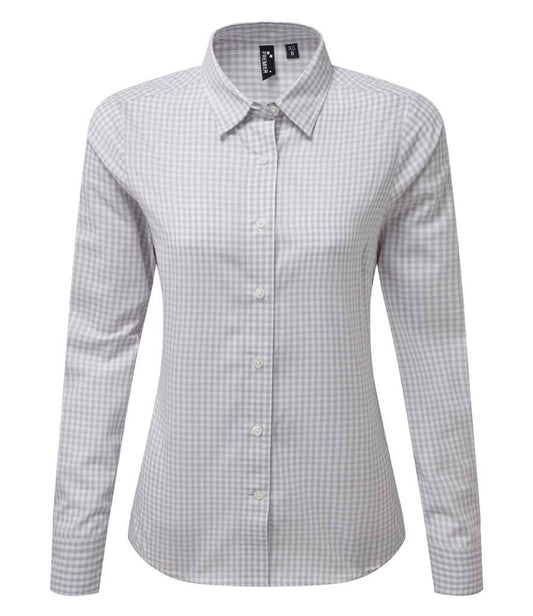 Premier Ladies Maxton Check Long Sleeve Shirt - FRONT