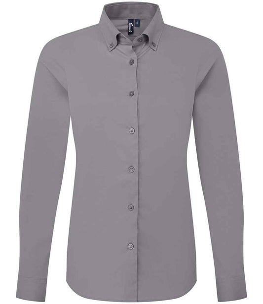 Premier Ladies Supreme Long Sleeve Oxford Shirt - FRONT