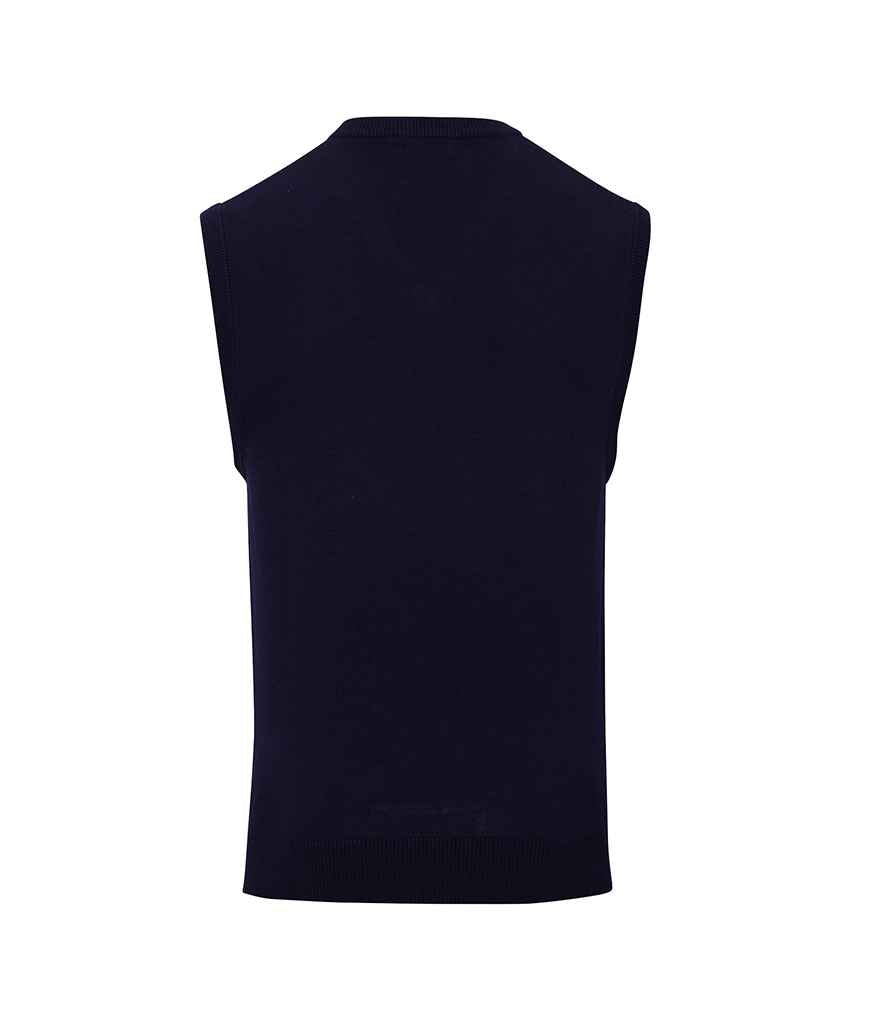 Premier Sleeveless Cotton Acrylic V Neck Sweater - BACK