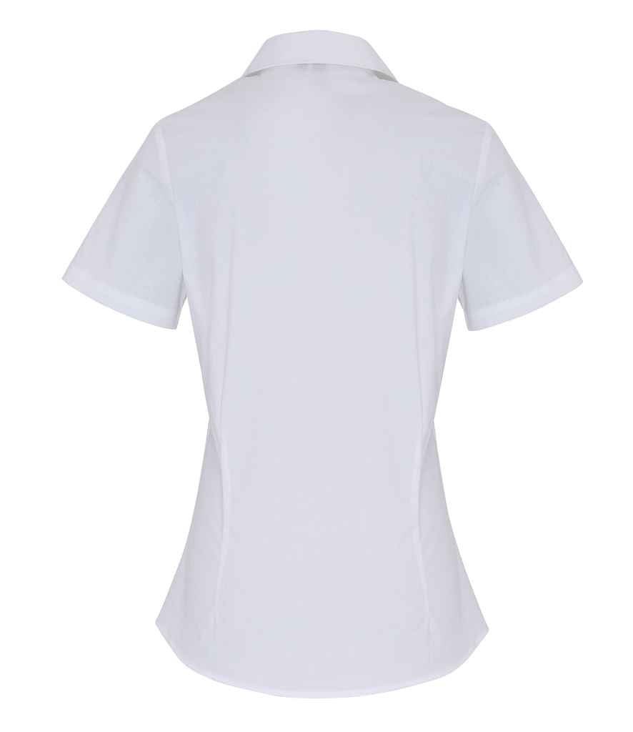 Premier Ladies Short Sleeve Stretch Fit Poplin Shirt - BACK