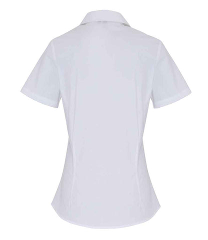 Premier Ladies Short Sleeve Stretch Fit Poplin Shirt - BACK