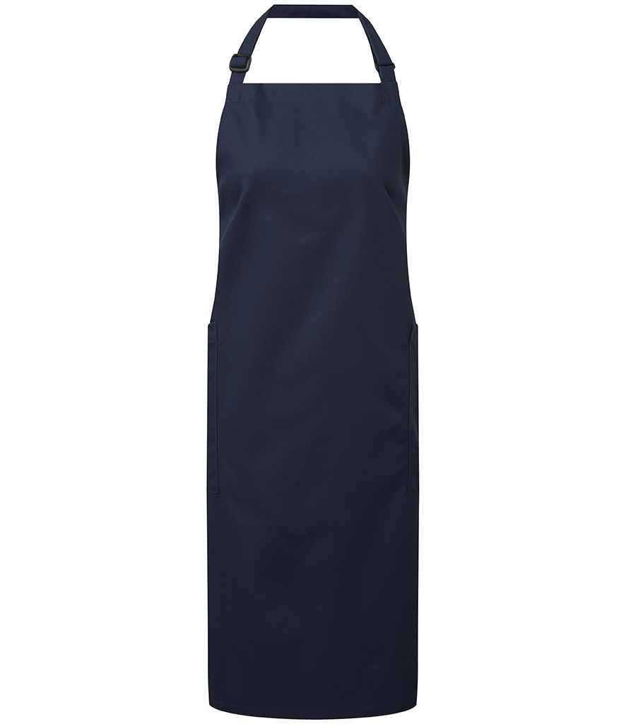 Premier Recycled Polyester and Fairtrade Organic Cotton Bib Apron - FRONT