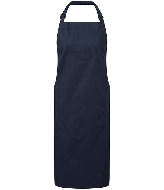 Premier Recycled Polyester and Fairtrade Organic Cotton Bib Apron - FRONT