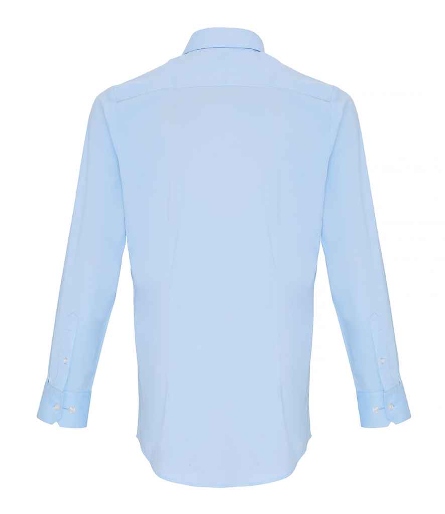 Premier Long Sleeve Stretch Fit Poplin Shirt - BACK
