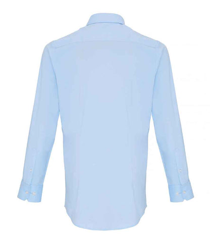 Premier Long Sleeve Stretch Fit Poplin Shirt - BACK