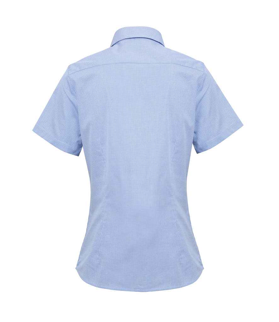Premier Ladies Gingham Short Sleeve Shirt - BACK