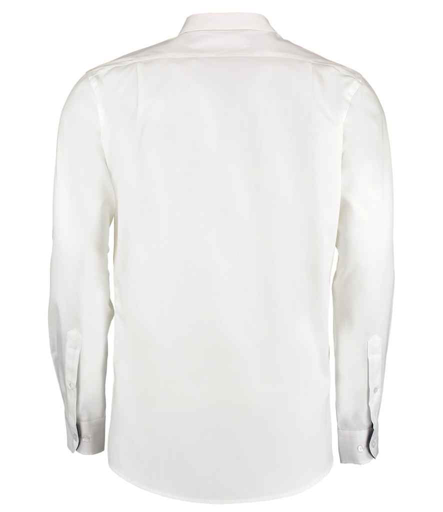 Kustom Kit Premium Long Sleeve Contrast Tailored Oxford Shirt - BACK