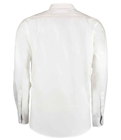 Kustom Kit Premium Long Sleeve Contrast Tailored Oxford Shirt - BACK