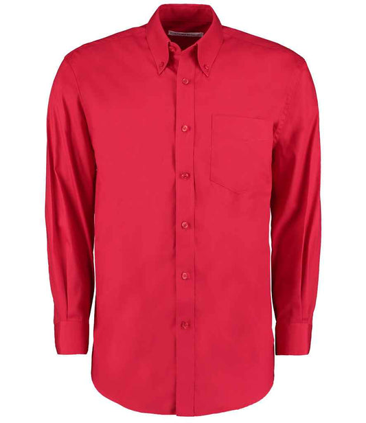 Kustom Kit Premium Long Sleeve Classic Fit Oxford Shirt - FRONT