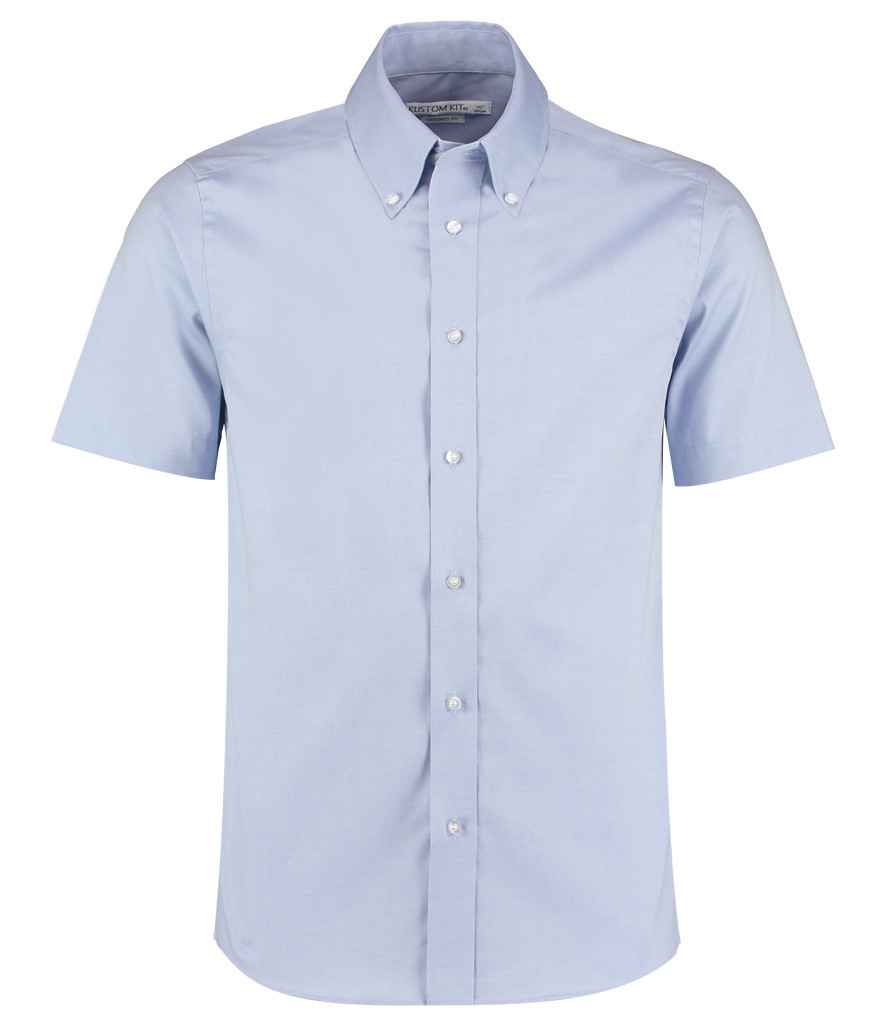 Kustom Kit Premium Short Sleeve Tailored Oxford Shirt - FRONT