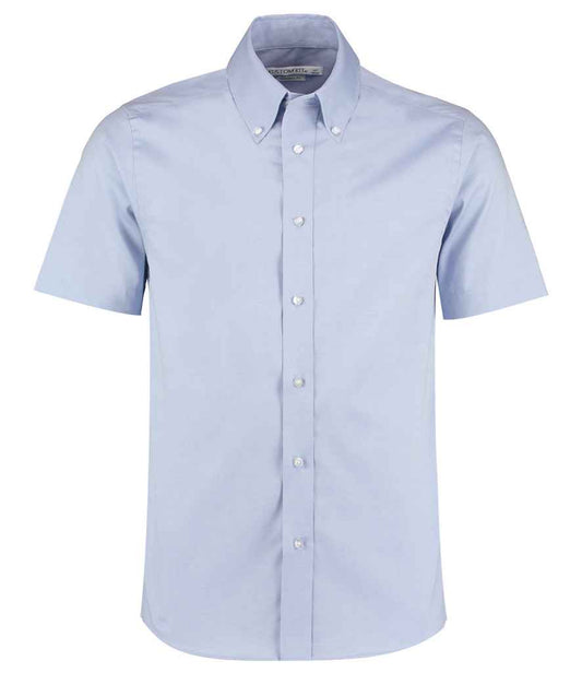 Kustom Kit Premium Short Sleeve Tailored Oxford Shirt - FRONT