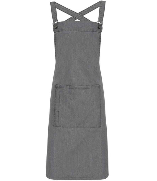 Premier Cross Back Barista Bib Apron - FRONT