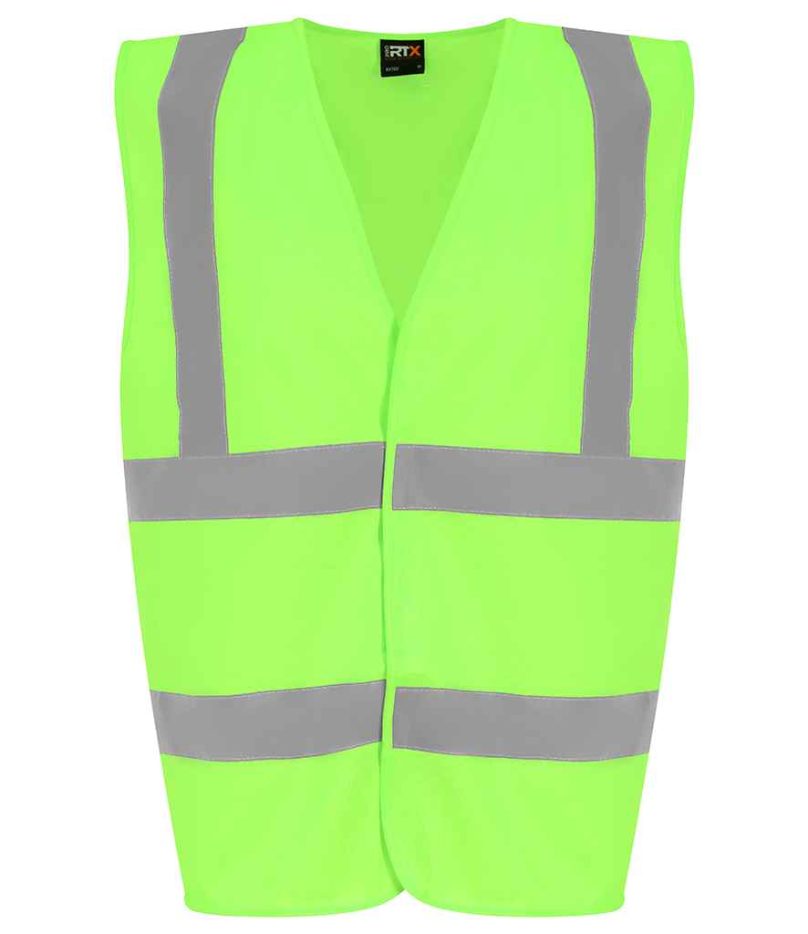 Pro RTX High Visibility Kids Waistcoat - Lime Green - front