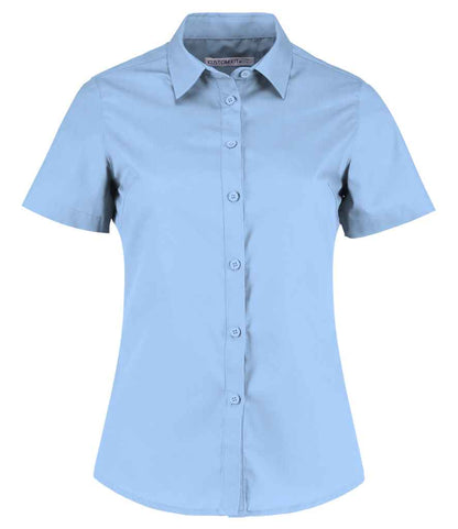 Kustom Kit Ladies Short Sleeve Tailored Poplin Shirt - FRONT