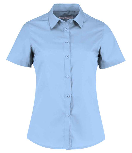 Kustom Kit Ladies Short Sleeve Tailored Poplin Shirt - FRONT