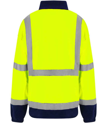 Pro RTX High Visibility Fleece Jacket - Yellow/Navy - back