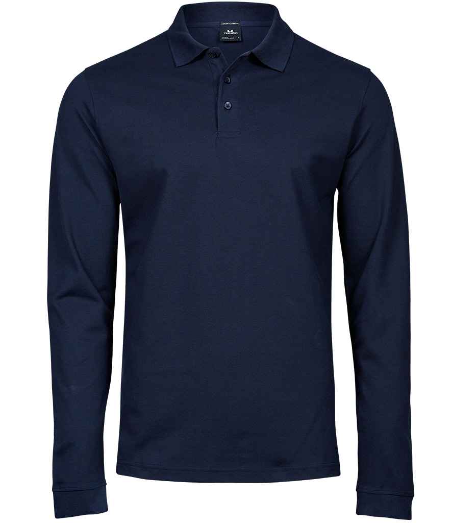 Tee Jays Luxury Stretch Long Sleeve Polo Shirt - FRONT