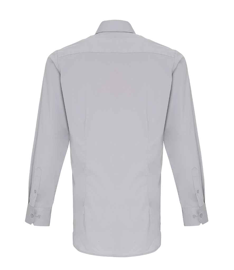 Premier Long Sleeve Stretch Fit Poplin Shirt - BACK