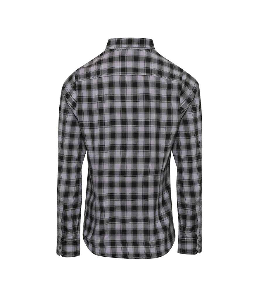 Premier Ladies Mulligan Check Long Sleeve Shirt - BACK