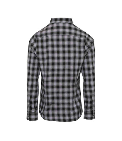 Premier Ladies Mulligan Check Long Sleeve Shirt - BACK