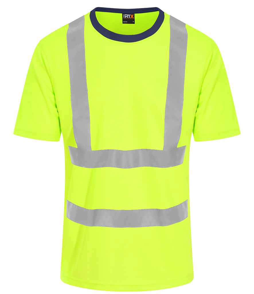 Pro RTX High Visibility T-Shirt - Yellow/Navy - front