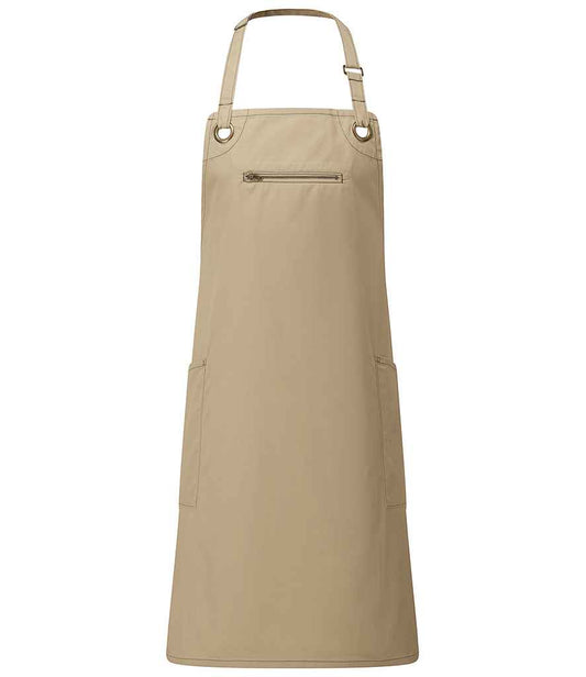Premier Barley Contrast Stitch Bib Apron - FRONT