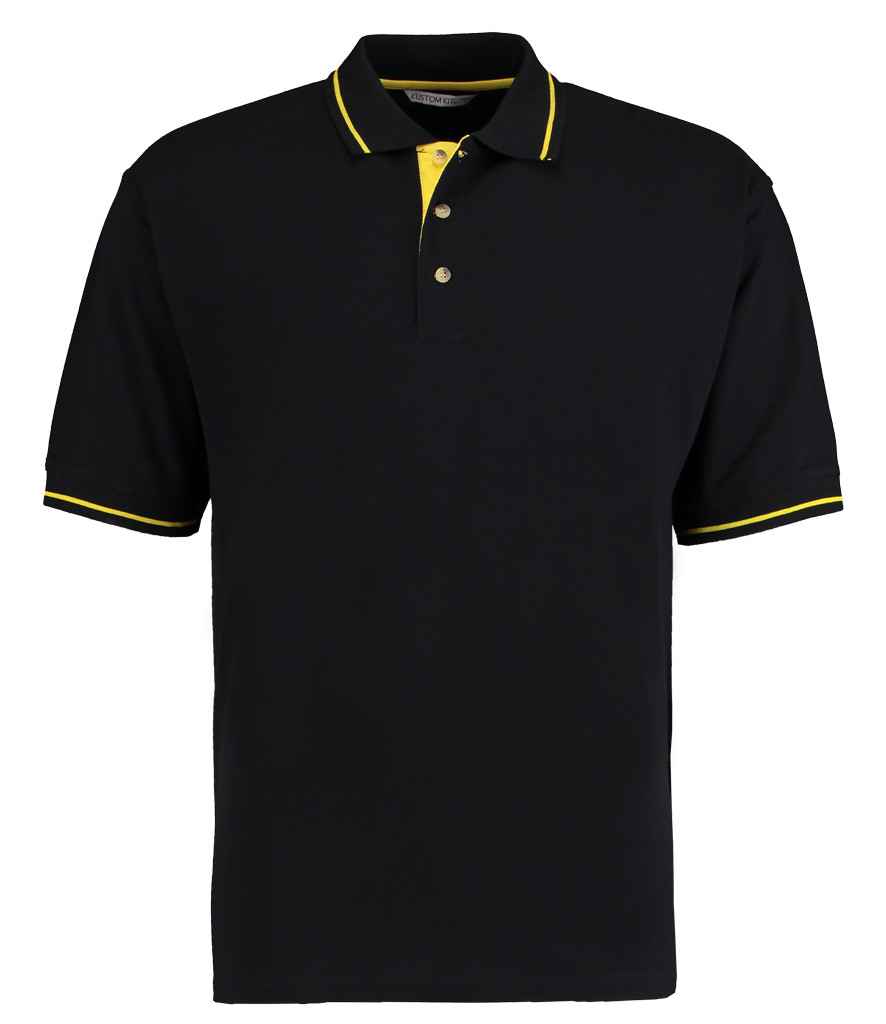 Kustom Kit St Mellion Tipped Cotton Piqué Polo Shirt - FRONT