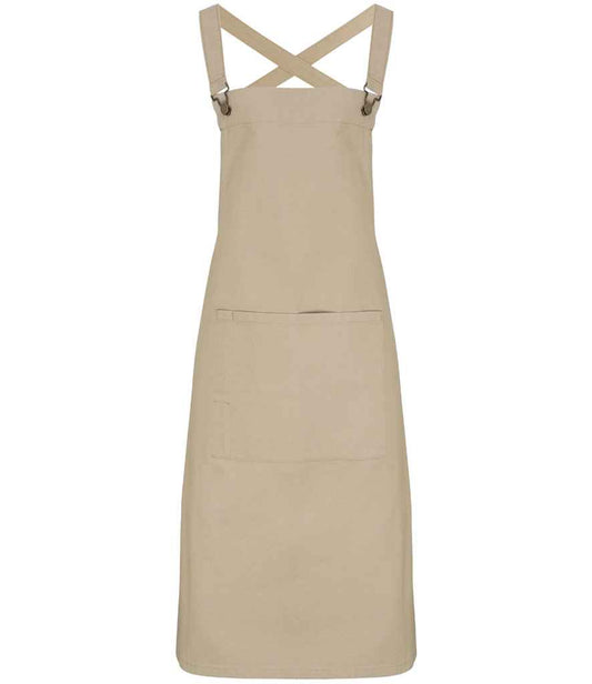 Premier Cross Back Barista Bib Apron - FRONT