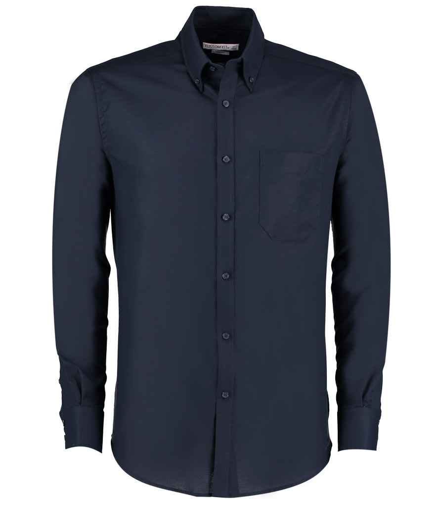 Kustom Kit Long Sleeve Slim Fit Workwear Oxford Shirt - FRONT