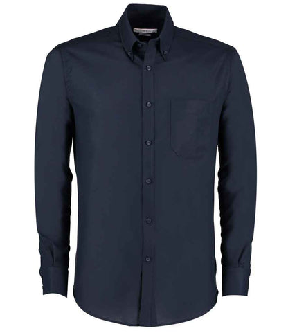 Kustom Kit Long Sleeve Slim Fit Workwear Oxford Shirt - FRONT