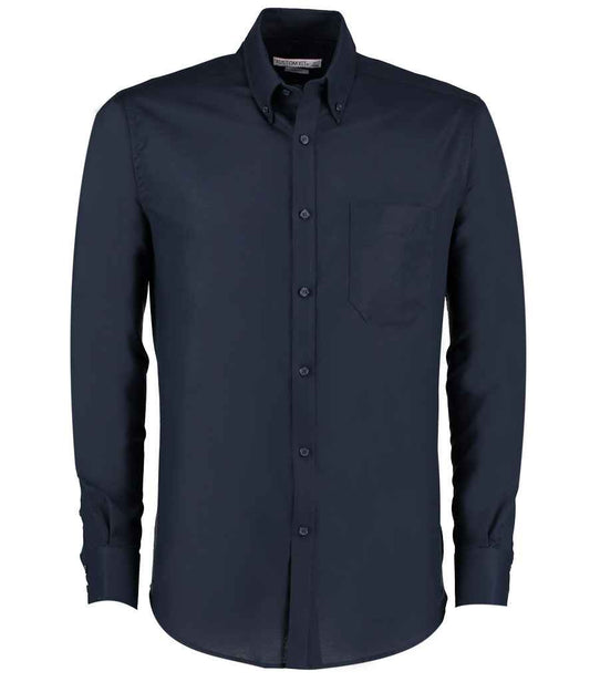 Kustom Kit Long Sleeve Slim Fit Workwear Oxford Shirt - FRONT
