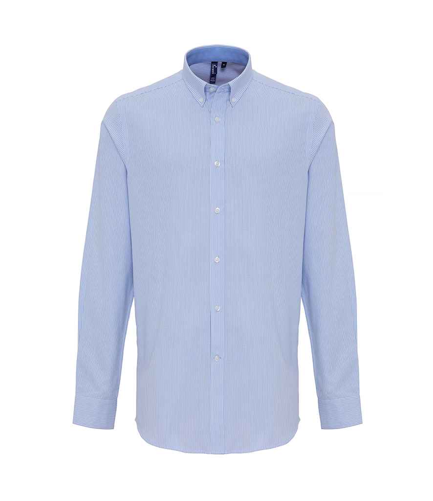 Premier Long Sleeve Striped Oxford Shirt - FRONT
