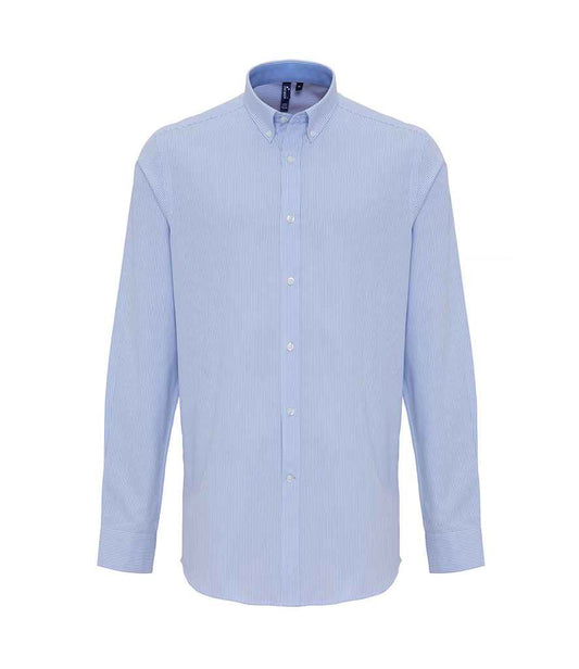 Premier Long Sleeve Striped Oxford Shirt - FRONT
