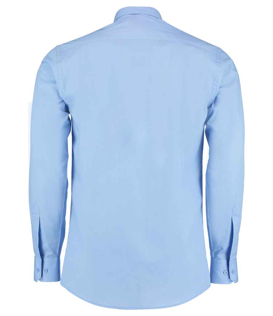 Kustom Kit Long Sleeve Tailored Poplin Shirt - BACK