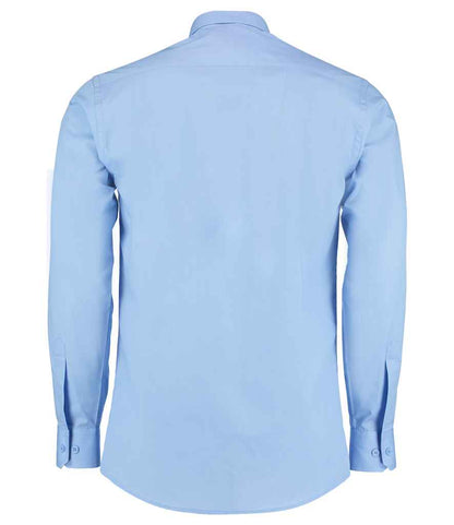Kustom Kit Long Sleeve Tailored Poplin Shirt - BACK