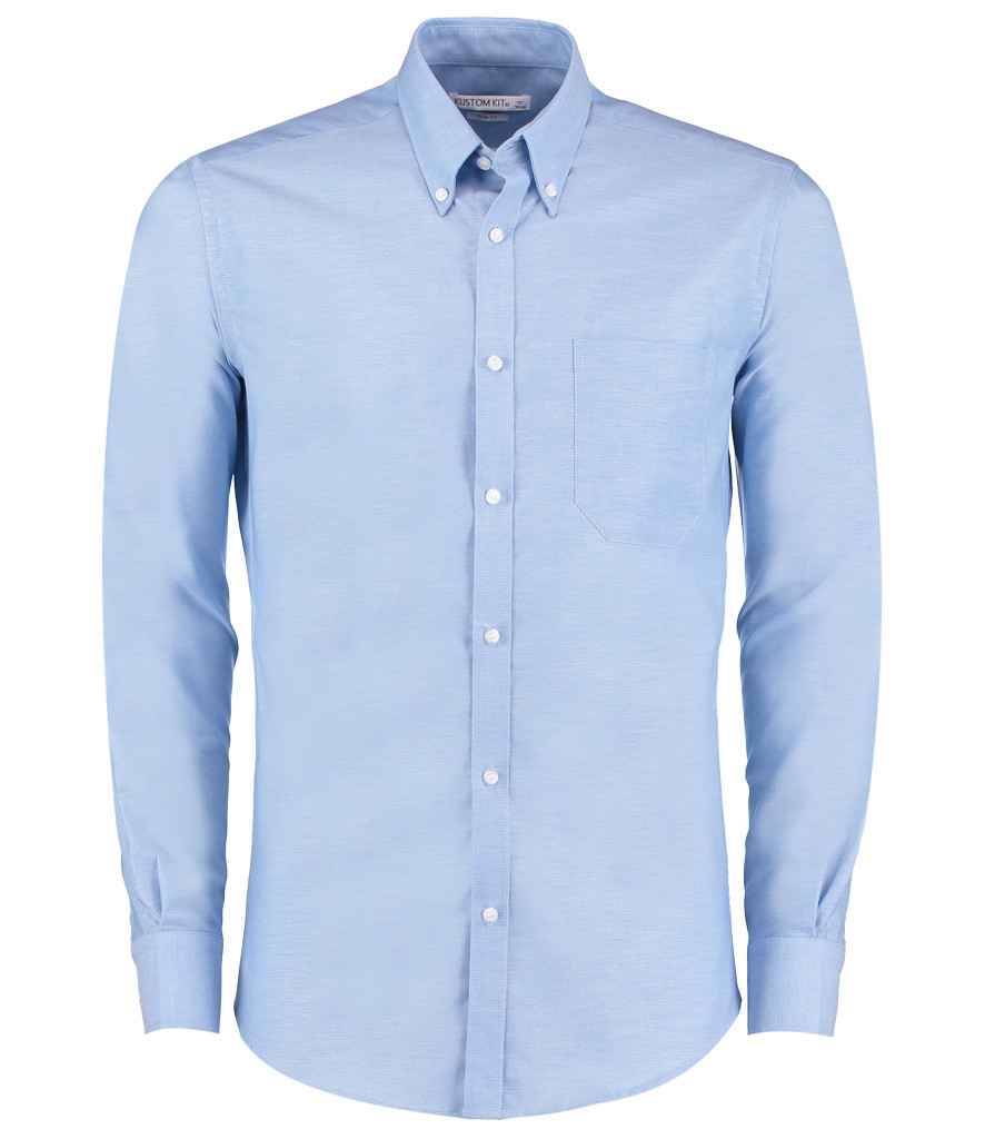 Kustom Kit Long Sleeve Slim Fit Workwear Oxford Shirt - FRONT
