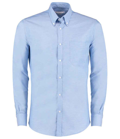 Kustom Kit Long Sleeve Slim Fit Workwear Oxford Shirt - FRONT
