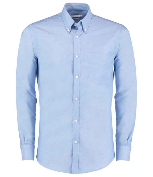 Kustom Kit Long Sleeve Slim Fit Workwear Oxford Shirt - FRONT
