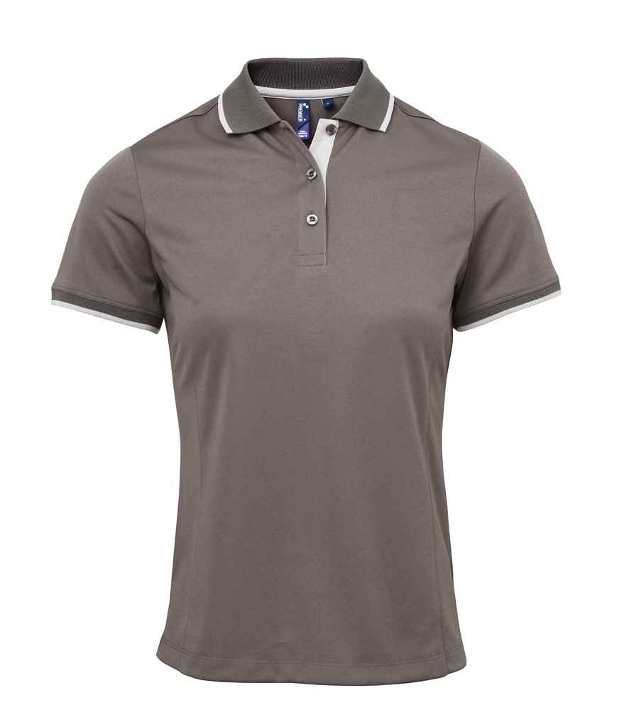 Premier Ladies Contrast Coolchecker® Piqué Polo Shirt - FRONT