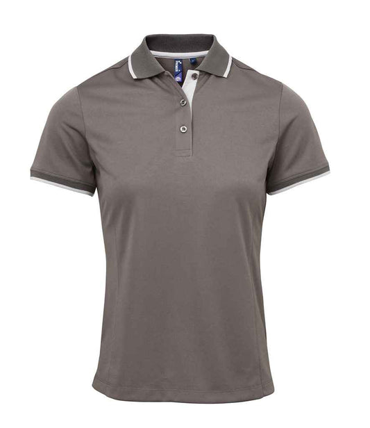 Premier Ladies Contrast Coolchecker® Piqué Polo Shirt - FRONT