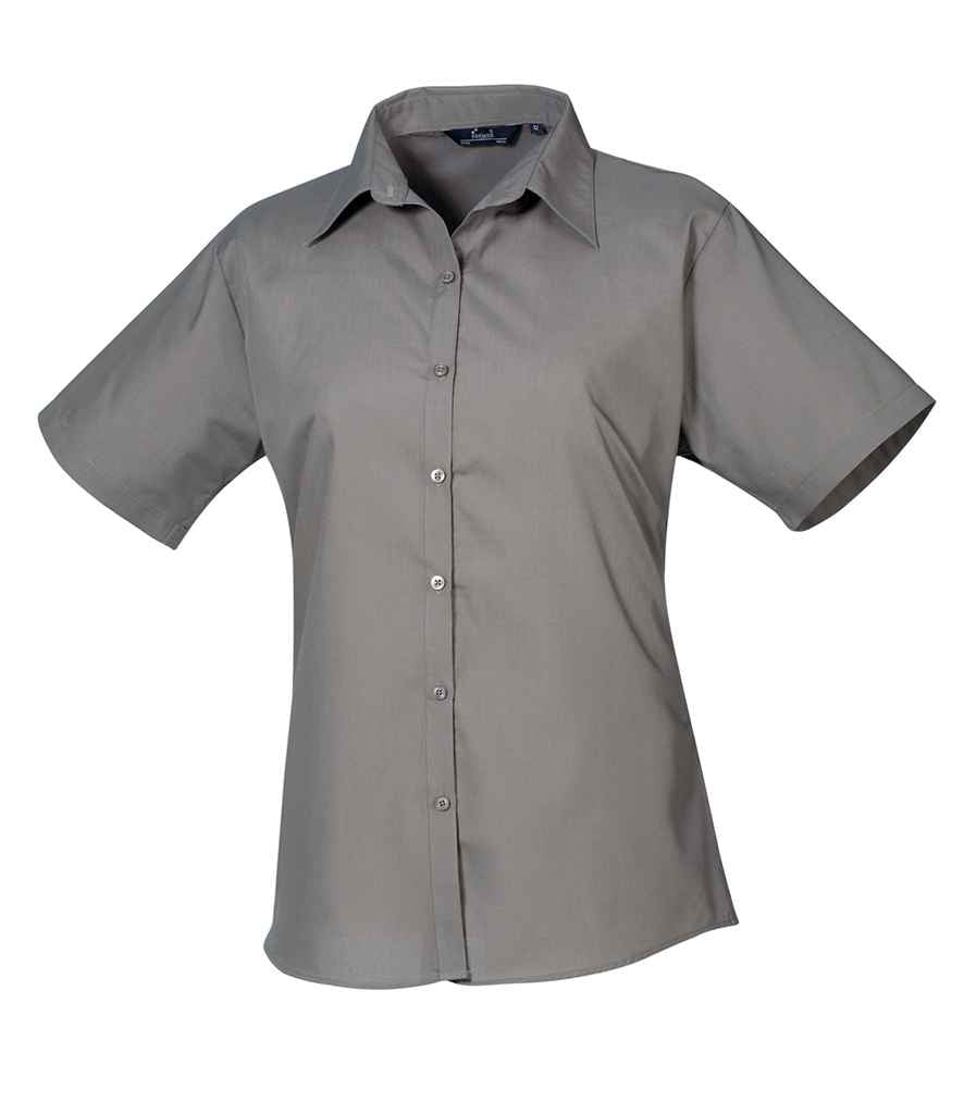 Premier Ladies Short Sleeve Poplin Blouse - FRONT