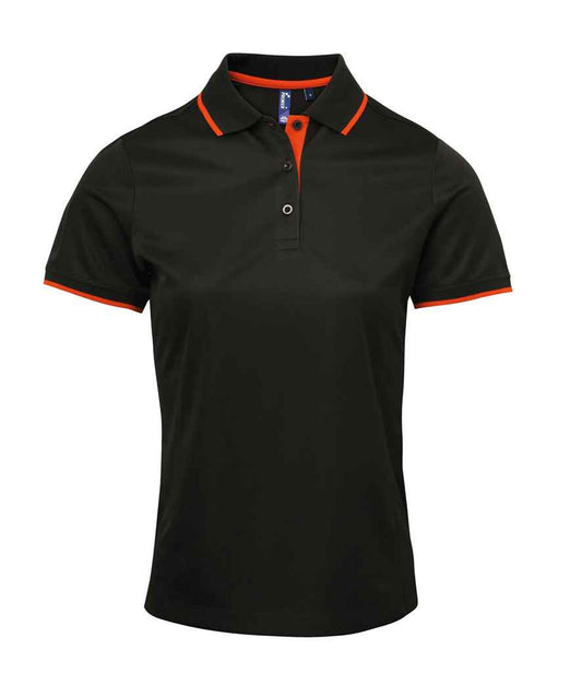 Premier Ladies Contrast Coolchecker® Piqué Polo Shirt - FRONT