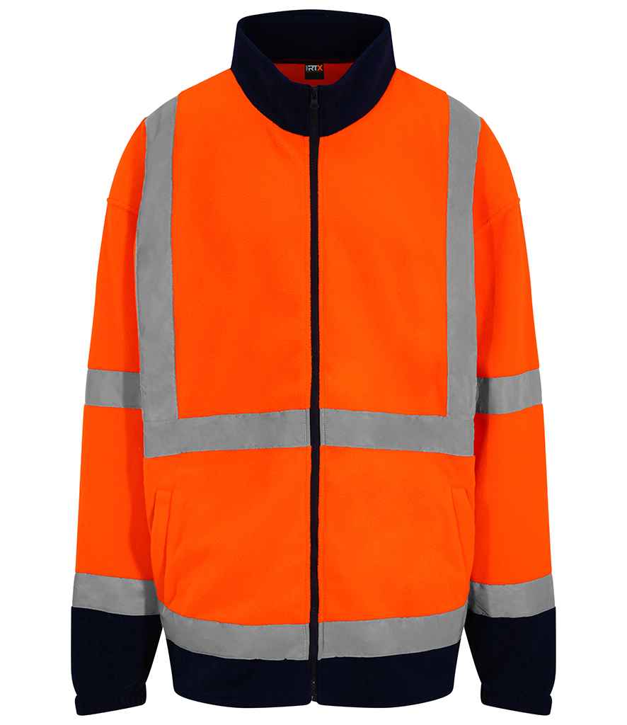 Pro RTX High Visibility Fleece Jacket - Orange/Navy - front