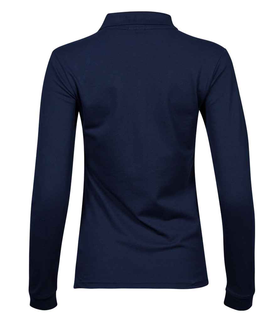 Tee Jays Ladies Luxury Stretch Long Sleeve Polo Shirt - BACK